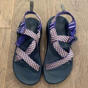 Chaco Purple and Gold Strappy Sandals